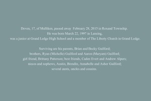 Deven Guilfords Obituary